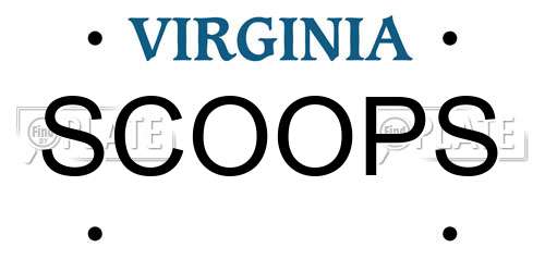 SCOOPS Virginia License Plate