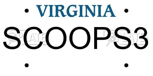 SCOOPS3 Virginia License Plate