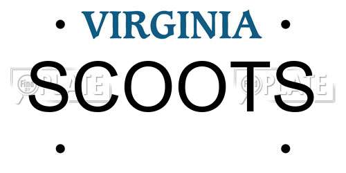 SCOOTS Virginia License Plate