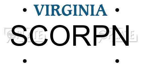 SCORPN Virginia License Plate