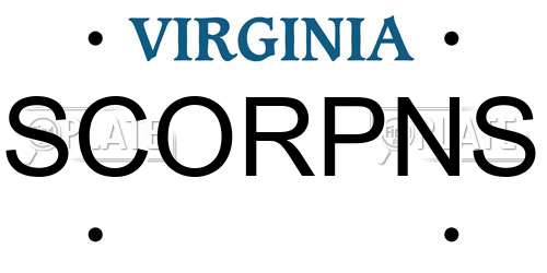 SCORPNS Virginia License Plate