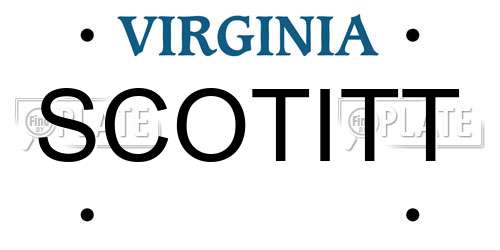 SCOTITT Virginia License Plate