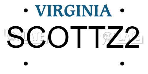 SCOTTZ2 Virginia License Plate