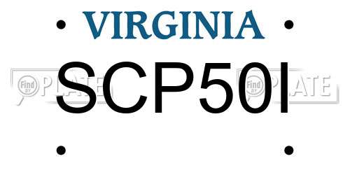 SCP50I Virginia License Plate