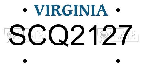 SCQ2127 Virginia License Plate