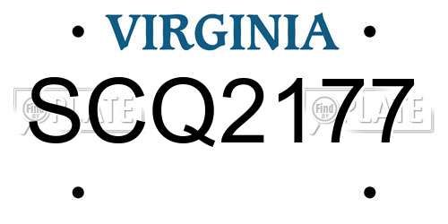 SCQ2177 Virginia License Plate