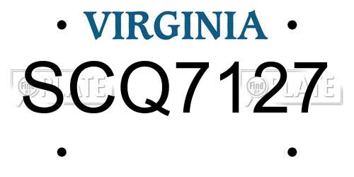 SCQ7127 Virginia License Plate