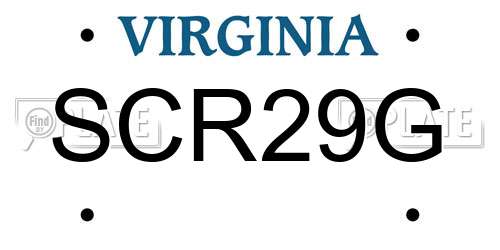 SCR29G Virginia License Plate