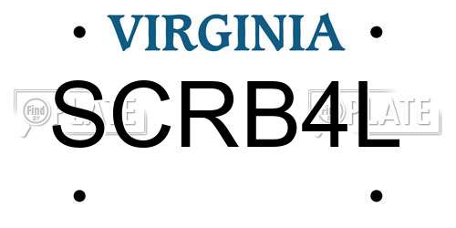 SCRB4L Virginia License Plate