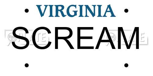 SCREAM Virginia License Plate