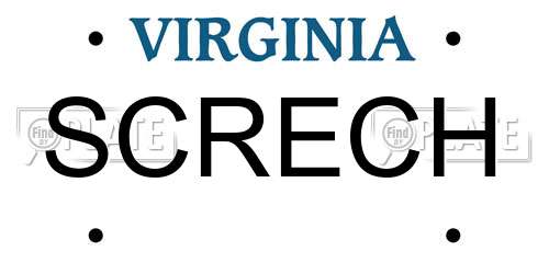 SCRECH Virginia License Plate