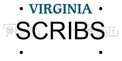 SCRIBS Virginia License Plate
