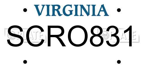 SCRO831 Virginia License Plate