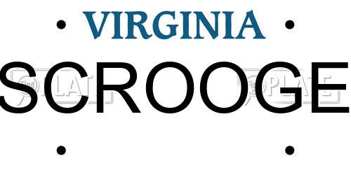 SCROOGE Virginia License Plate