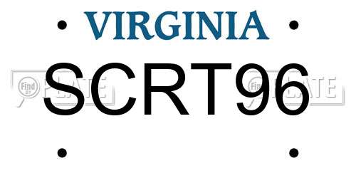 SCRT96 Virginia License Plate