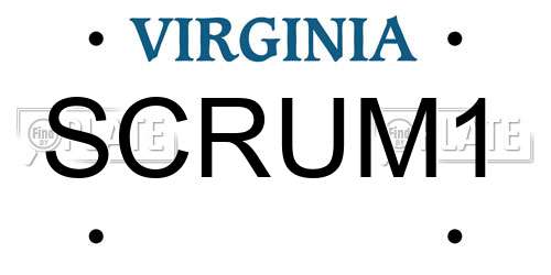 SCRUM1 Virginia License Plate