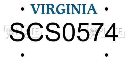 SCS0574 Virginia License Plate