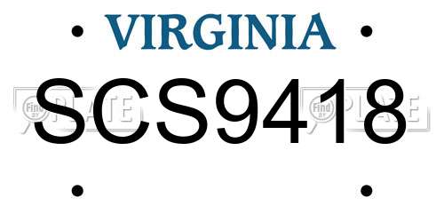 SCS9418 Virginia License Plate