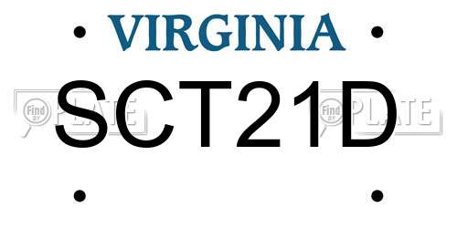 SCT21D Virginia License Plate