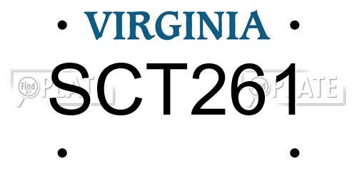 SCT261 Virginia License Plate