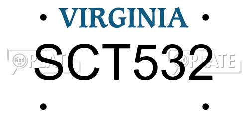 SCT532 Virginia License Plate