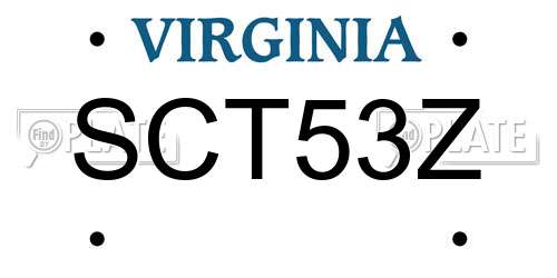 SCT53Z Virginia License Plate