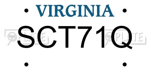 SCT71Q Virginia License Plate