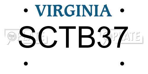 SCTB37 Virginia License Plate