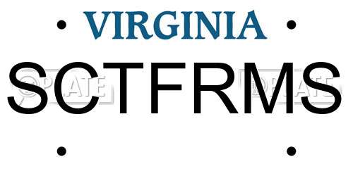 SCTFRMS Virginia License Plate