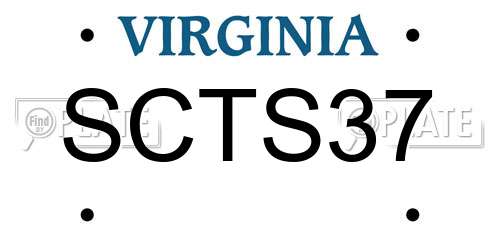 SCTS37 Virginia License Plate