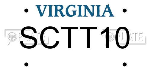 SCTT10 Virginia License Plate