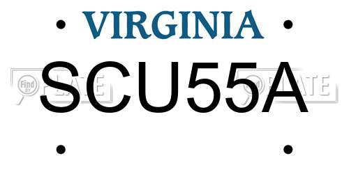 SCU55A Virginia License Plate