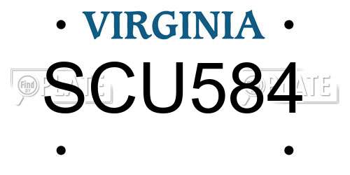 SCU584 Virginia License Plate
