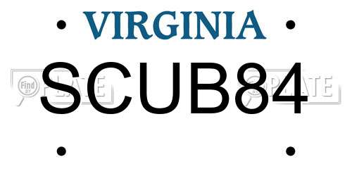 SCUB84 Virginia License Plate