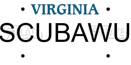 SCUBAWU Virginia License Plate