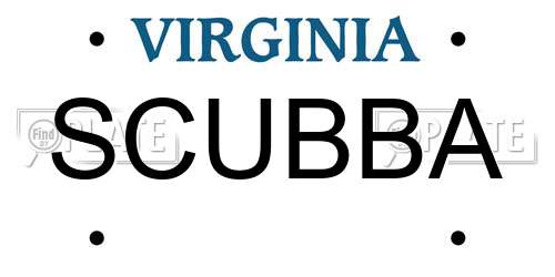SCUBBA Virginia License Plate
