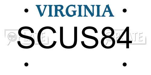SCUS84 Virginia License Plate