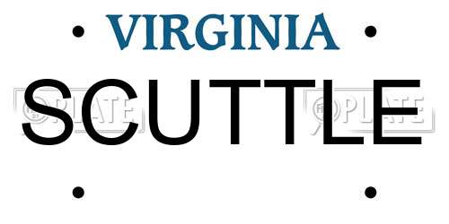 SCUTTLE Virginia License Plate
