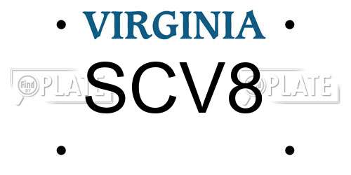 SCV8 Virginia License Plate