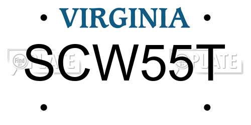 SCW55T Virginia License Plate
