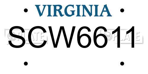 SCW6611 Virginia License Plate