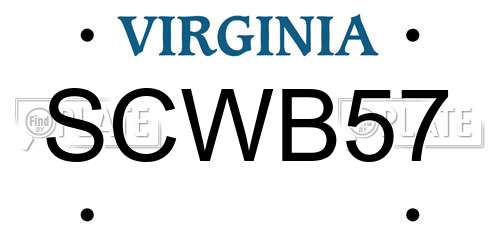 SCWB57 Virginia License Plate