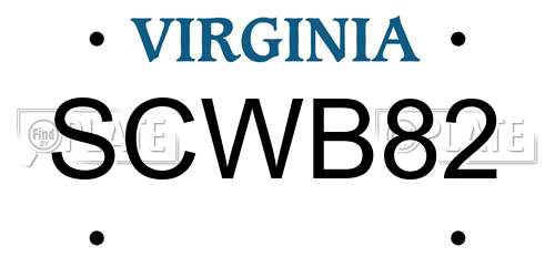 SCWB82 Virginia License Plate
