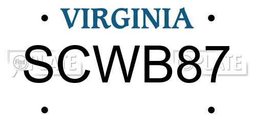 SCWB87 Virginia License Plate