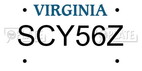 SCY56Z Virginia License Plate