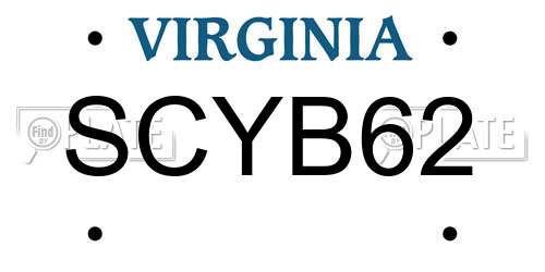 SCYB62 Virginia License Plate