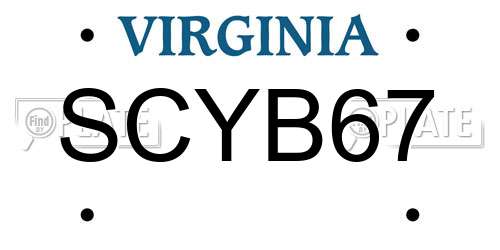 SCYB67 Virginia License Plate