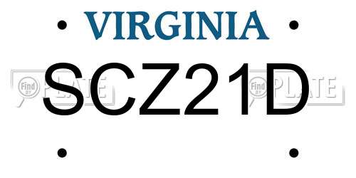 SCZ21D Virginia License Plate