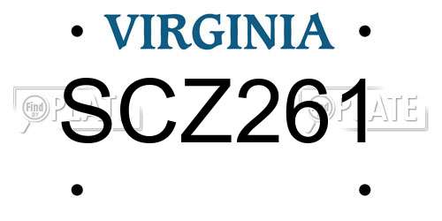 SCZ261 Virginia License Plate