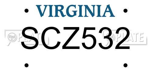 SCZ532 Virginia License Plate
